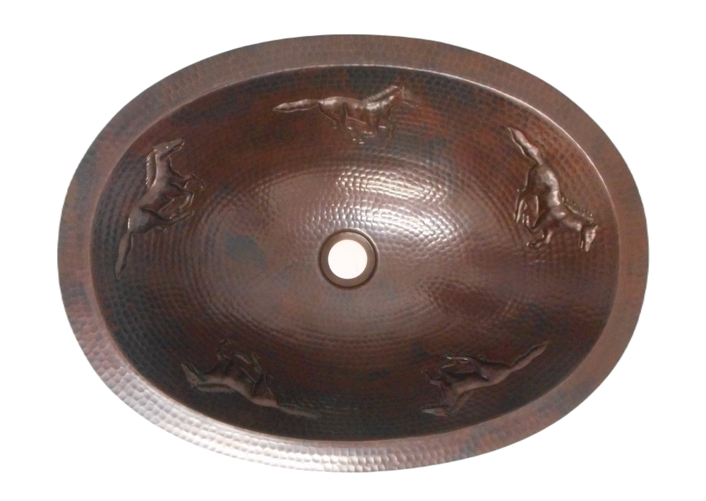 Rustic Oval Copper Bathroom Sink