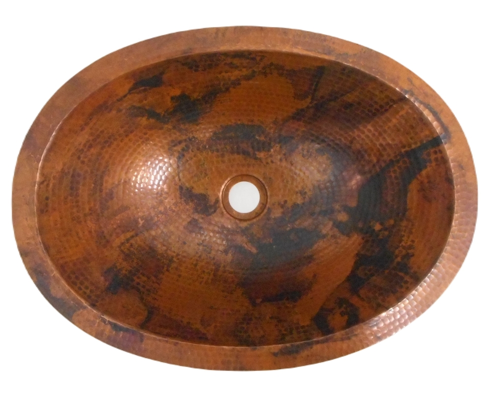 X Oval Copper Bathroom Sink Oval