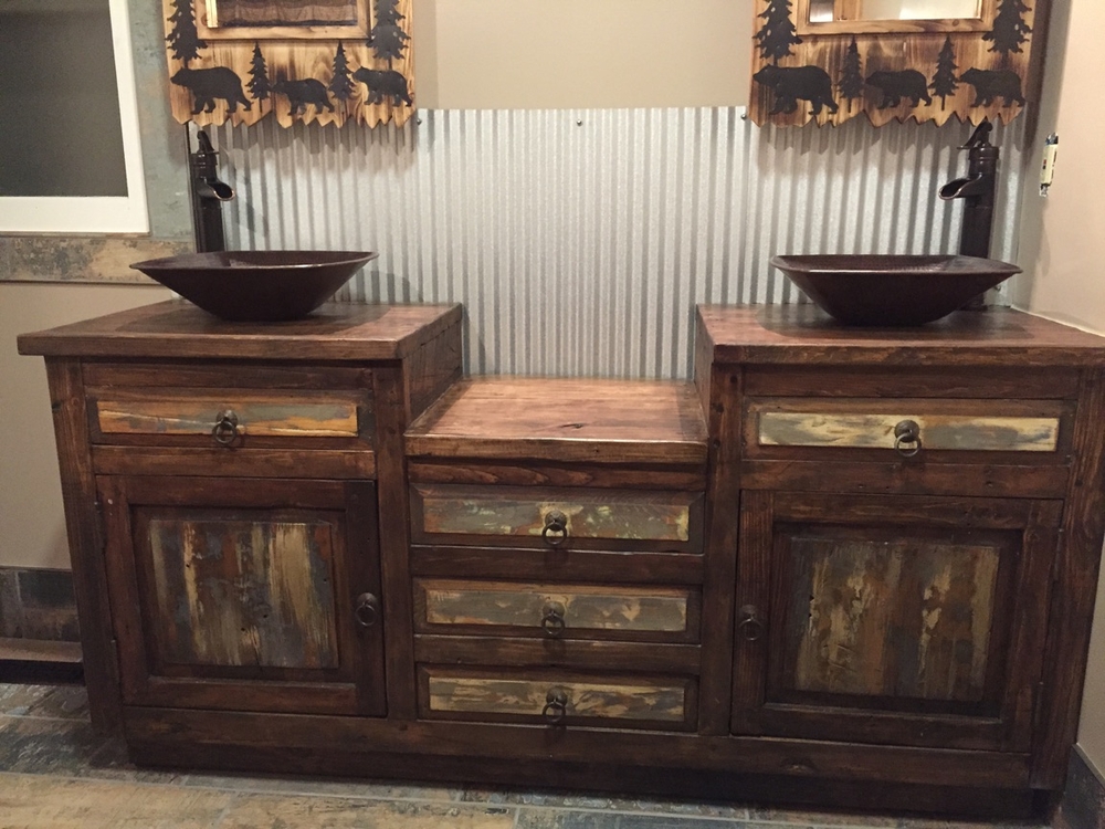 square copper bathroom sink