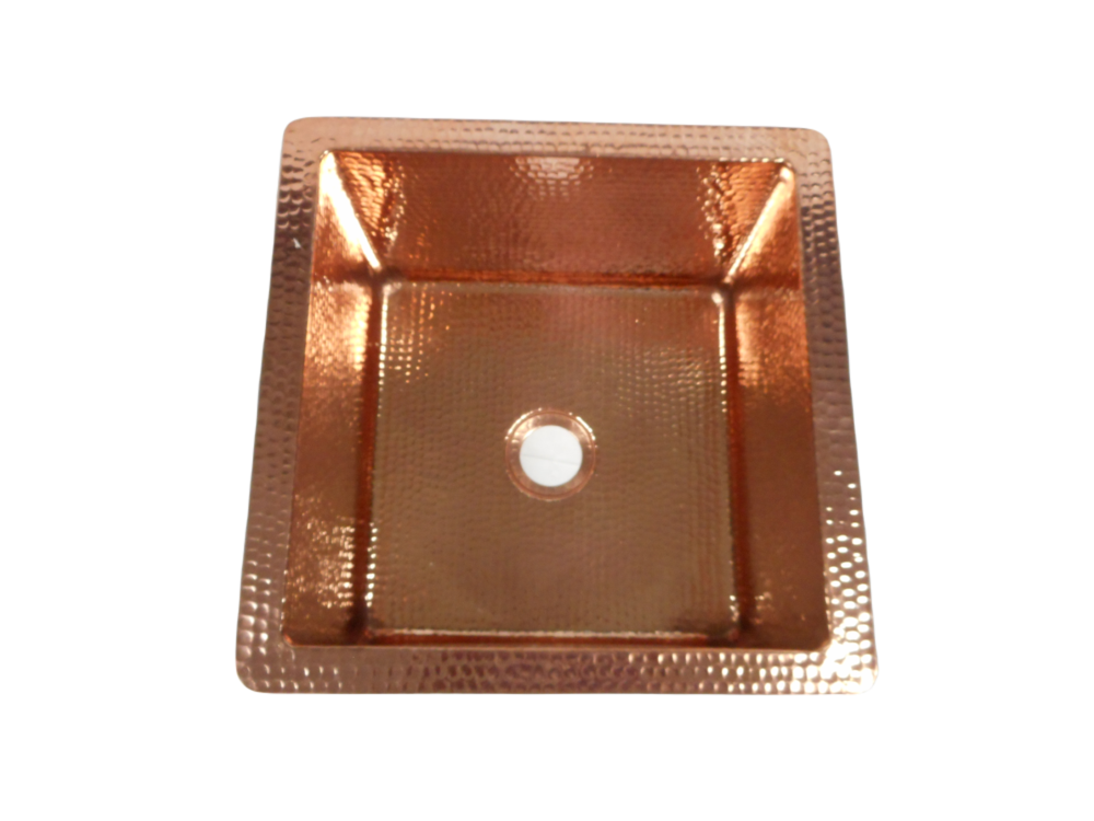 square copper kitchen sink