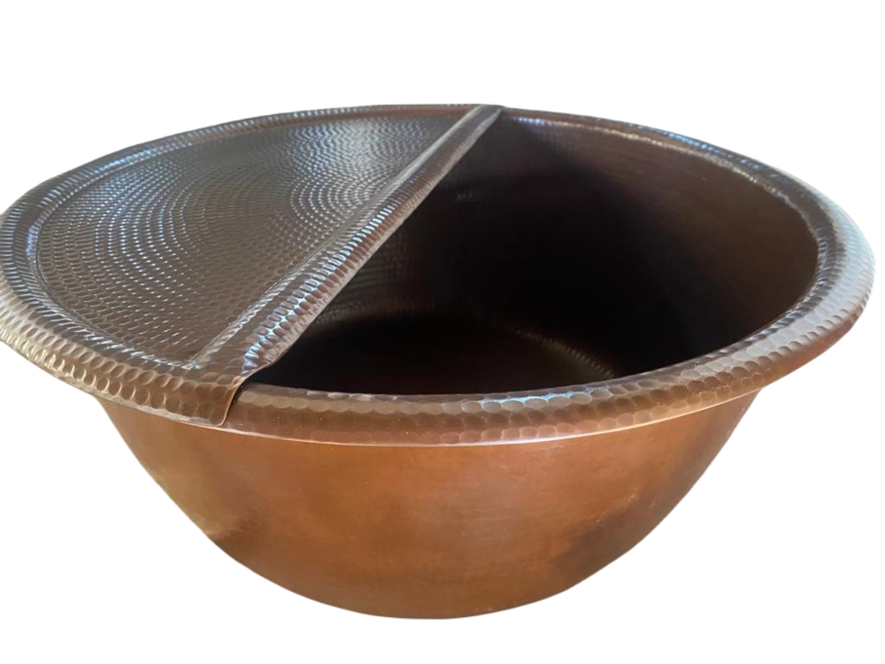 20 Hand Hammered Copper Pedicure Foot Spa With 1 1 2 In Drain Hole