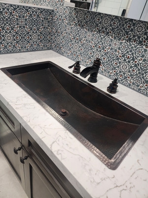 Drop In Copper Bathroom Trough Sin | Trough Sink