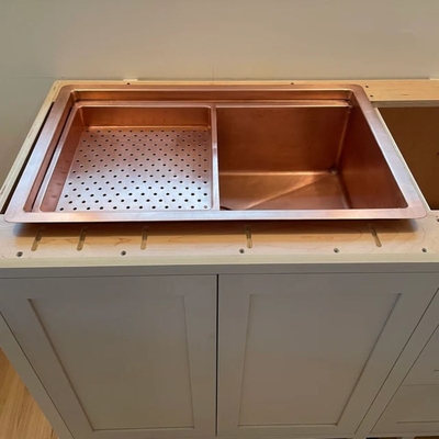 Copper Kitchen Workstation Sink Smooth Copper | Workstation Sink