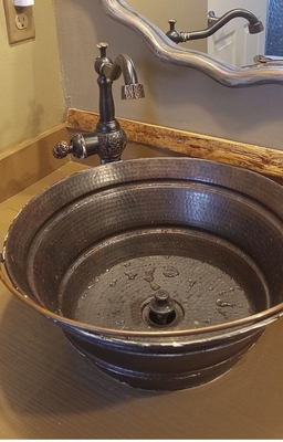 Vintage Style Copper Bucket Vessel Bathroom Sink | Bucket Sinks