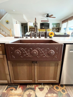 Farmhouse Copper Kitchen Sink  SUNFLOWER Apron Front #SF5 | Kitchen Sinks