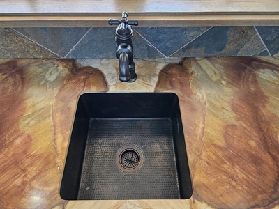 Square Copper Kitchen Bar Sink Vertical Walls | Bar Sinks