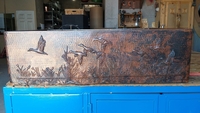 Image Copper Kitchen Farmhouse Sink Single Well <b>DUCKS IN FLIGHT</b> Design