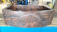 Image Copper Kitchen Sink Farmhouse Sink Single Well <b> Tree of Life</b> Design