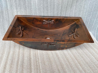 Image Rectangular Copper Bath Sink DRAGONFLY Design